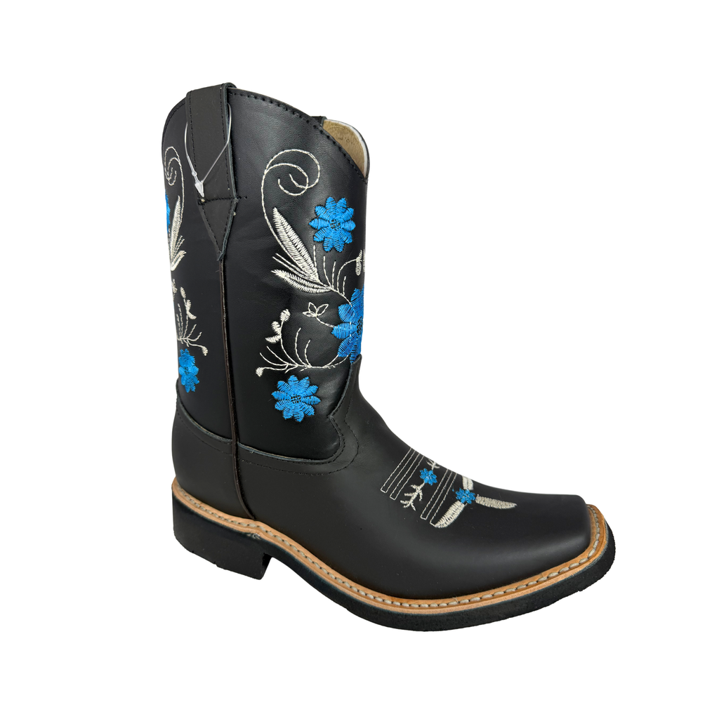 Bota Vaquera Mujer Casual Bordada Piel Sintetico Moda Risel